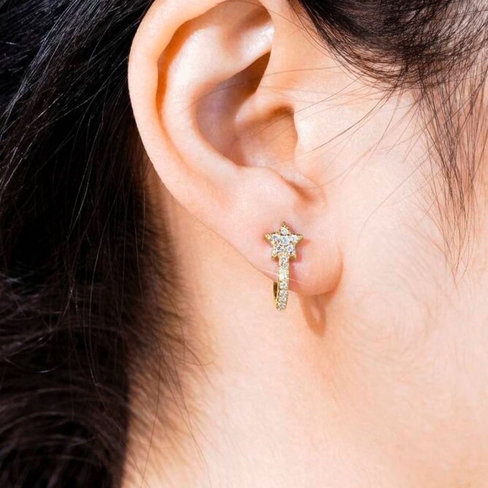 Star Hoop Earrings Q726